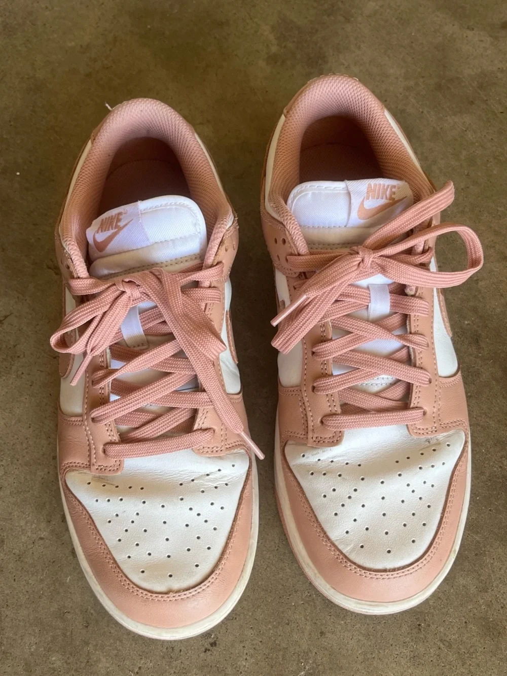Nike Women's Low-Top Sneakers in Blush Pink and White
